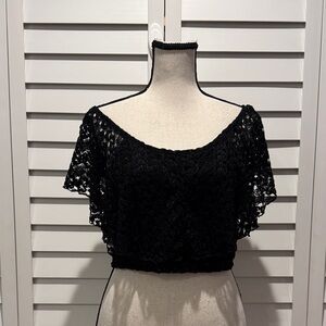 Lovely Day Black Crotchet off/on the shoulder Crop Top